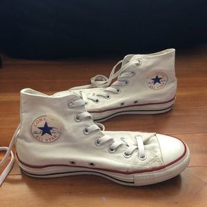 White hightop converse